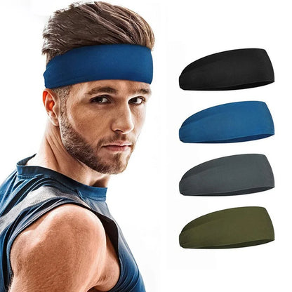 Sports Headband Running Fitness Sweatband Elastic Absorbent Sweat Cycling Jog Tennis Yoga Gym Head Band Hair Bandage Men Women